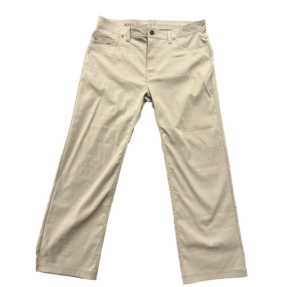 Prana Zion Slim Fit Pants Mens 38 Khaki Tan Nylon Stretch Hiking Outdoor Travel